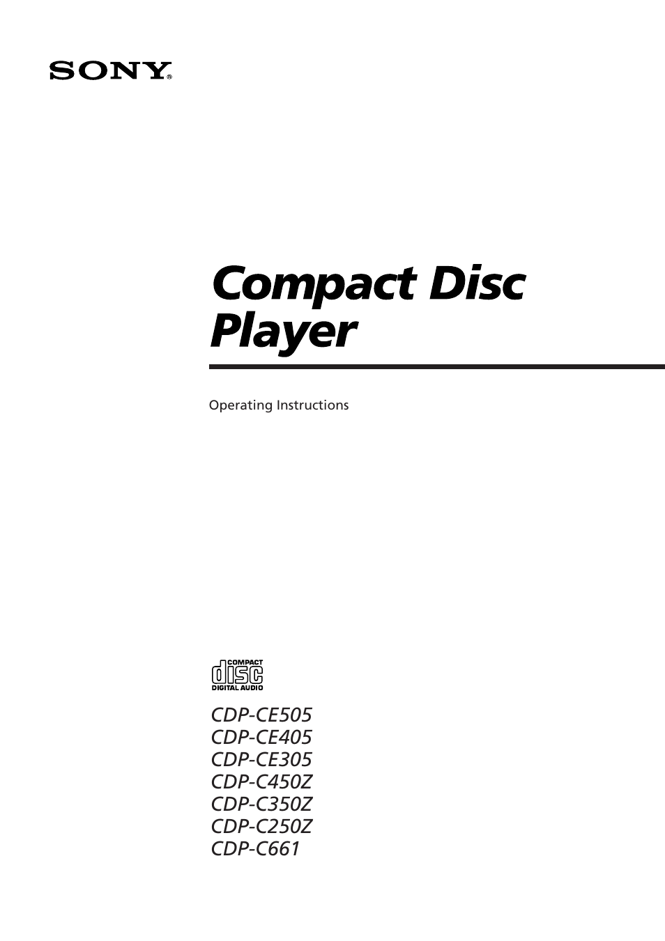 Sony CDP-CE505 User Manual | 20 pages