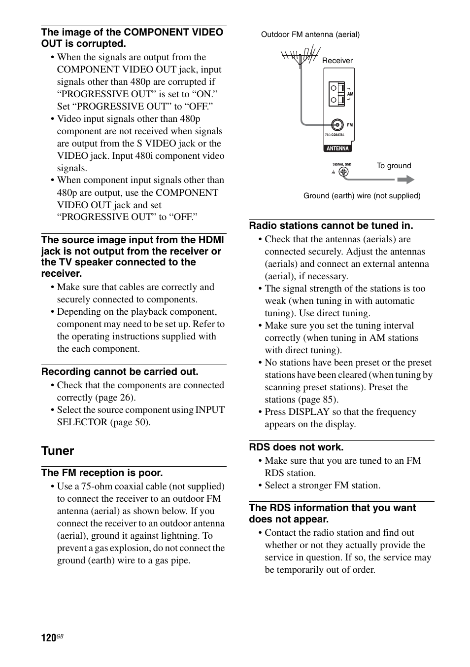 Tuner | Sony STR-DA3200ES User Manual | Page 120 / 127