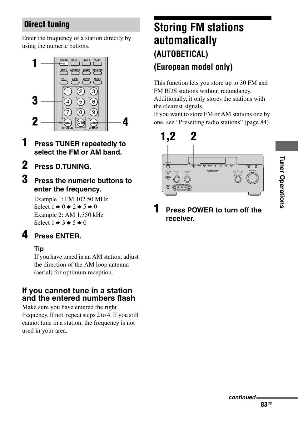 Storing fm stations automatically, Autobetical) (european model only) | Sony STR-DA3200ES User Manual | Page 83 / 127