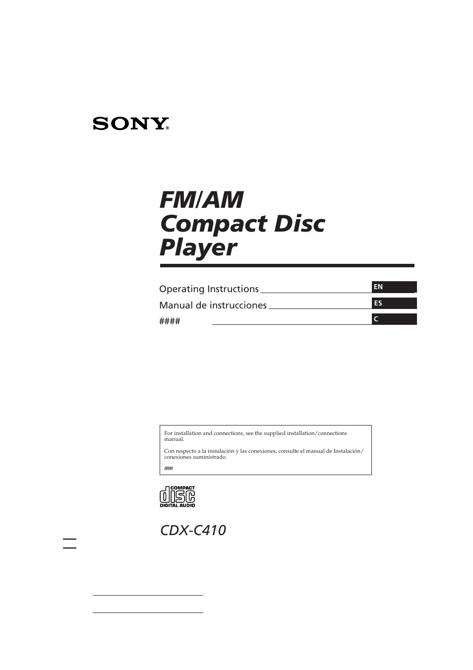 Sony CDX-C410 User Manual | 43 pages