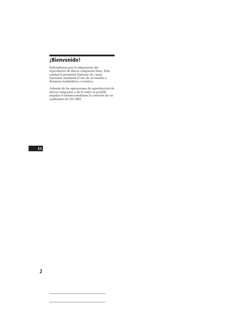Bienvenido | Sony CDX-C410 User Manual | Page 22 / 43