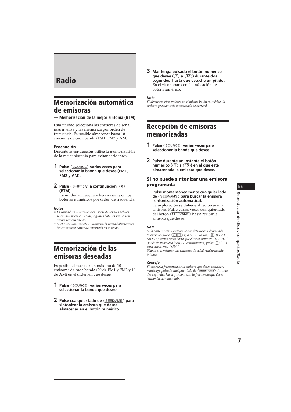Radio | Sony CDX-C410 User Manual | Page 27 / 43