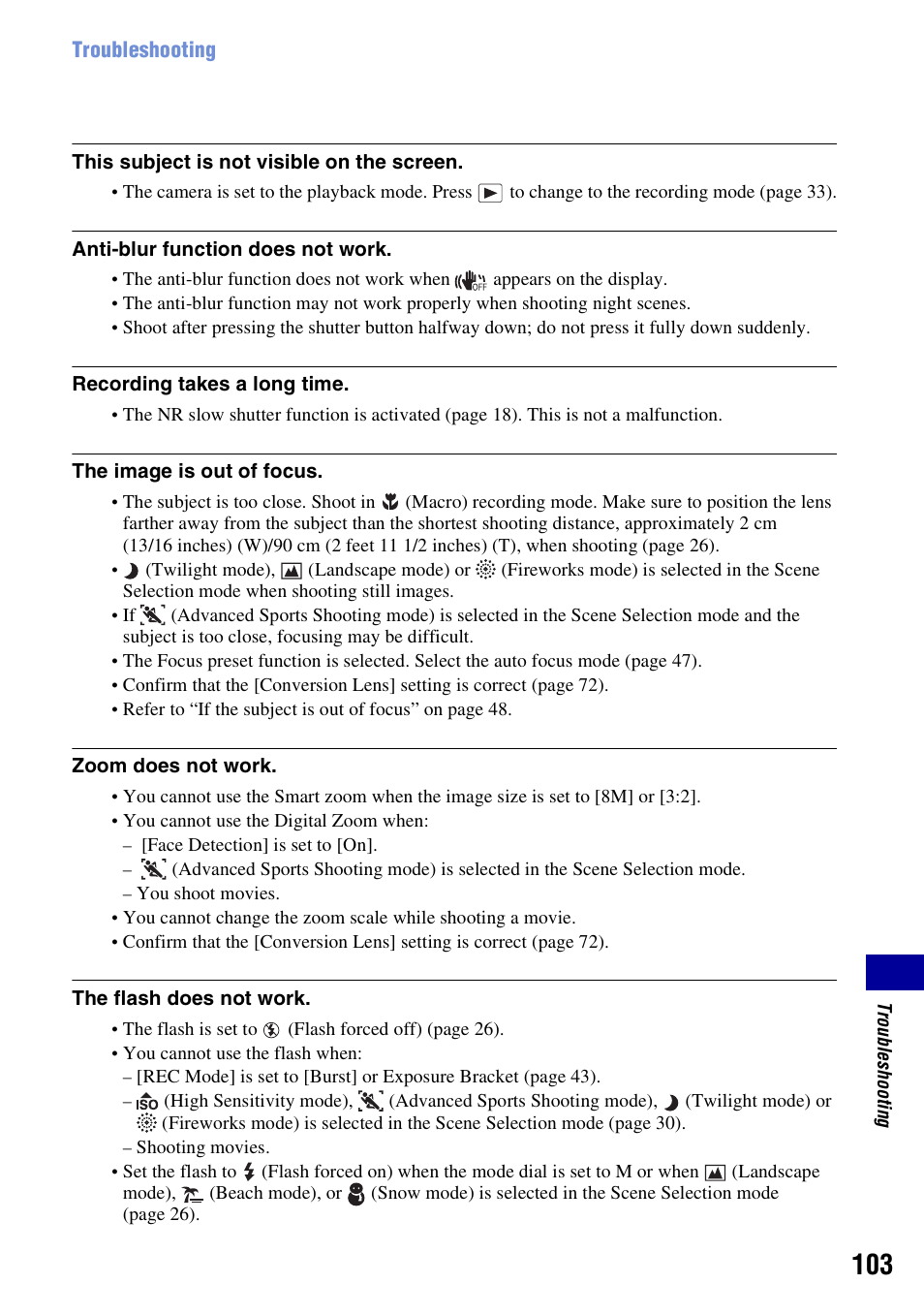 Sony Cyber-shot DSC-H10 User Manual | Page 103 / 123