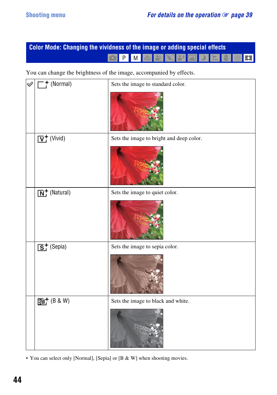 Sony Cyber-shot DSC-H10 User Manual | Page 44 / 123