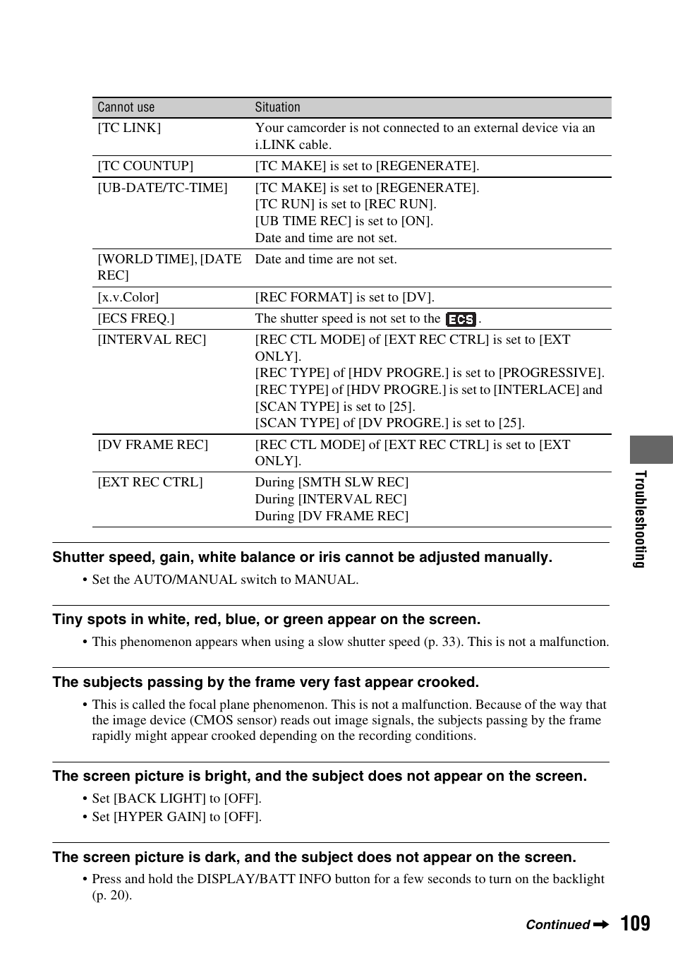 Sony HVR-Z7E User Manual | Page 109 / 146