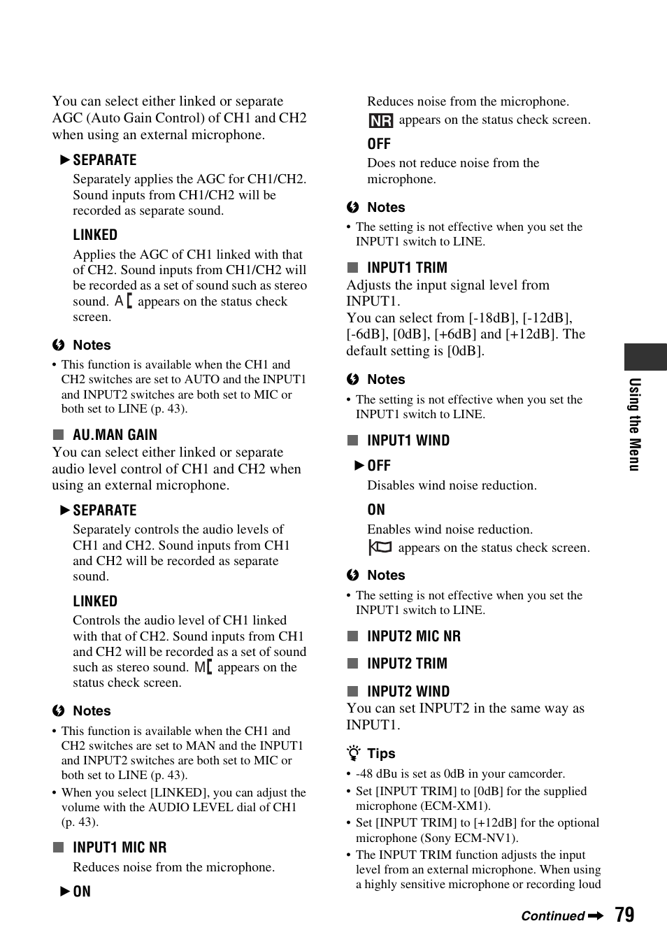 Sony HVR-Z7E User Manual | Page 79 / 146