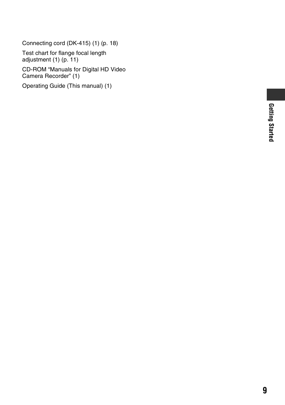 Sony HVR-Z7E User Manual | Page 9 / 146