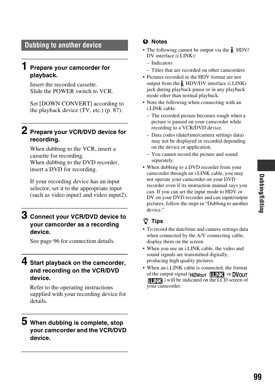 Sony HVR-Z7E User Manual | Page 99 / 146