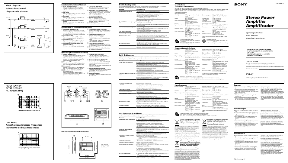 Sony XM4S User Manual | 2 pages