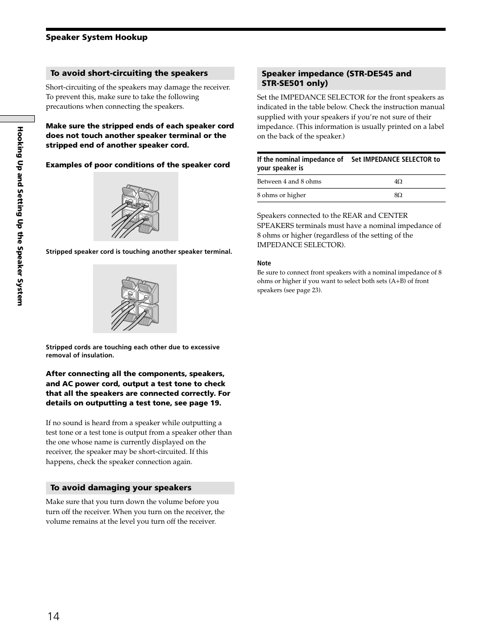 Sony STR-DE545 User Manual | Page 14 / 55