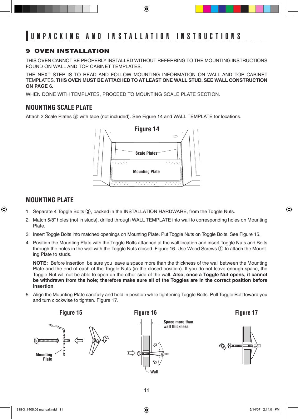 Mounting scale plate, Figure 14 mounting plate | Sony CAROUSEL R-1405 User Manual | Page 11 / 32