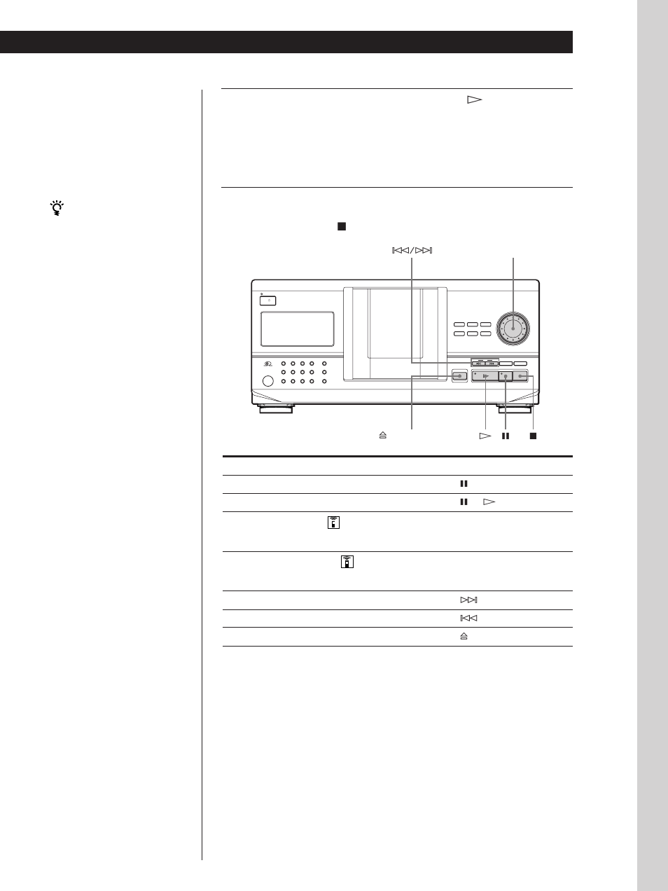 Pour interrompre la lecture, Appuyez sur la touche p, Mise hors tension du lecteur | Si vous souhaitez, Vous devez | Sony CDP-CX220 User Manual | Page 43 / 96