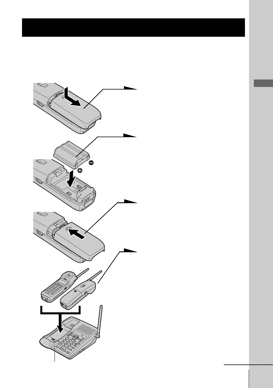 Preparing the battery pack, Step 3: preparing the battery, Pack | Step 3 | Sony SPP-A985 User Manual | Page 13 / 80