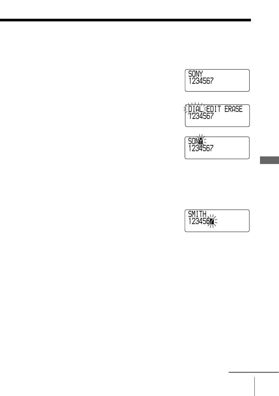 Changing a stored name and/or phone number | Sony SPP-A985 User Manual | Page 37 / 80