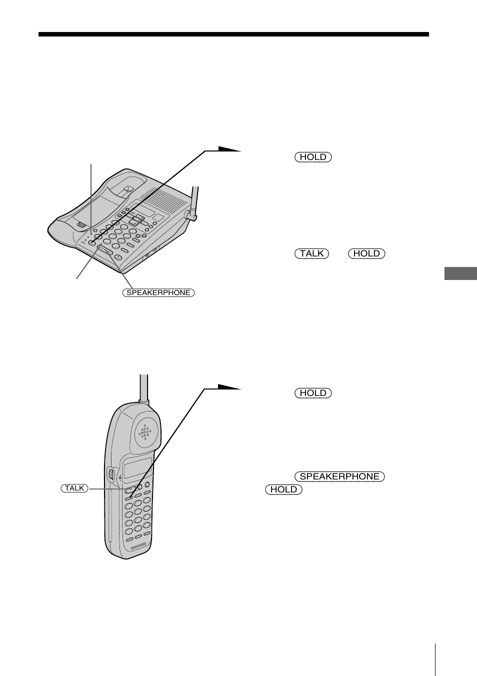 Switching the phones during a call, To switch from the base phone to the handset, To switch from the handset to the base phone | Sony SPP-A985 User Manual | Page 41 / 80