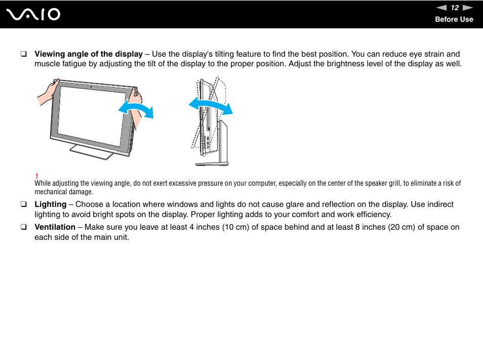 Sony VAIO VGC-LV200 User Manual | Page 12 / 206