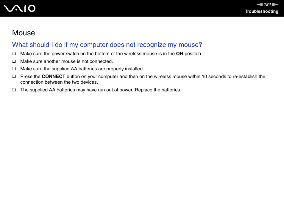 Mouse | Sony VAIO VGC-LV200 User Manual | Page 184 / 206