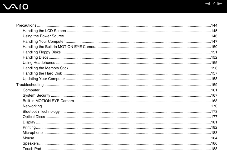 Sony VAIO VGC-LV200 User Manual | Page 4 / 206