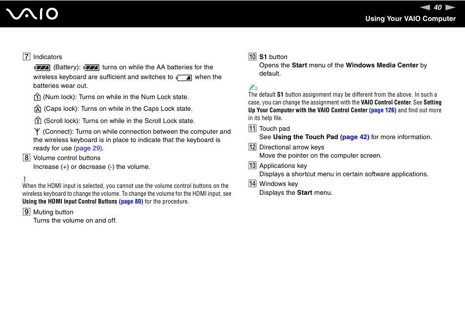 Sony VAIO VGC-LV200 User Manual | Page 40 / 206