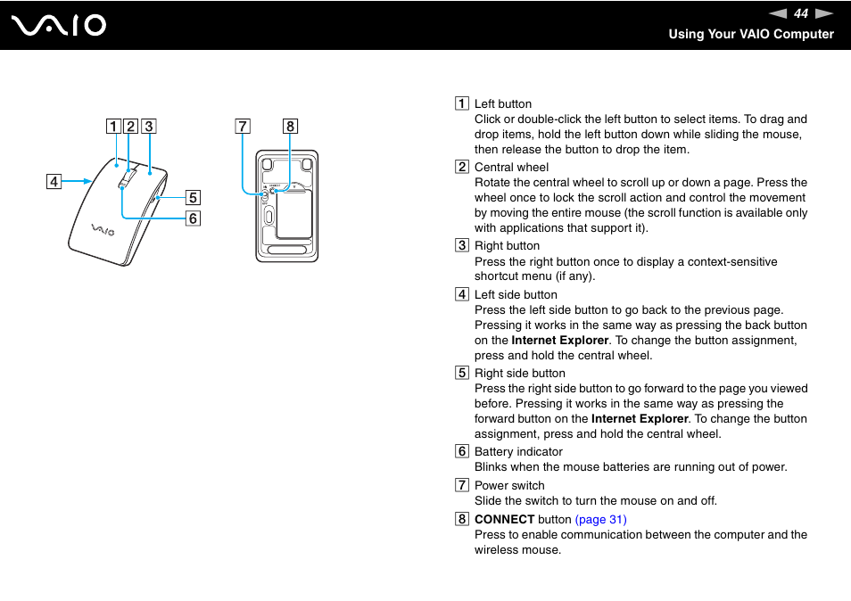 Sony VAIO VGC-LV200 User Manual | Page 44 / 206