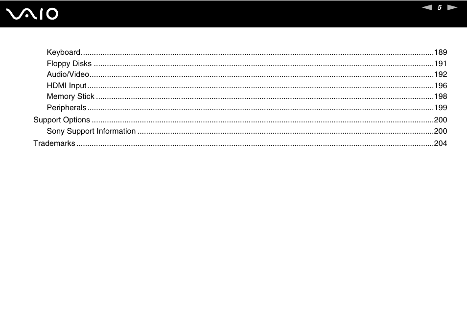 Sony VAIO VGC-LV200 User Manual | Page 5 / 206