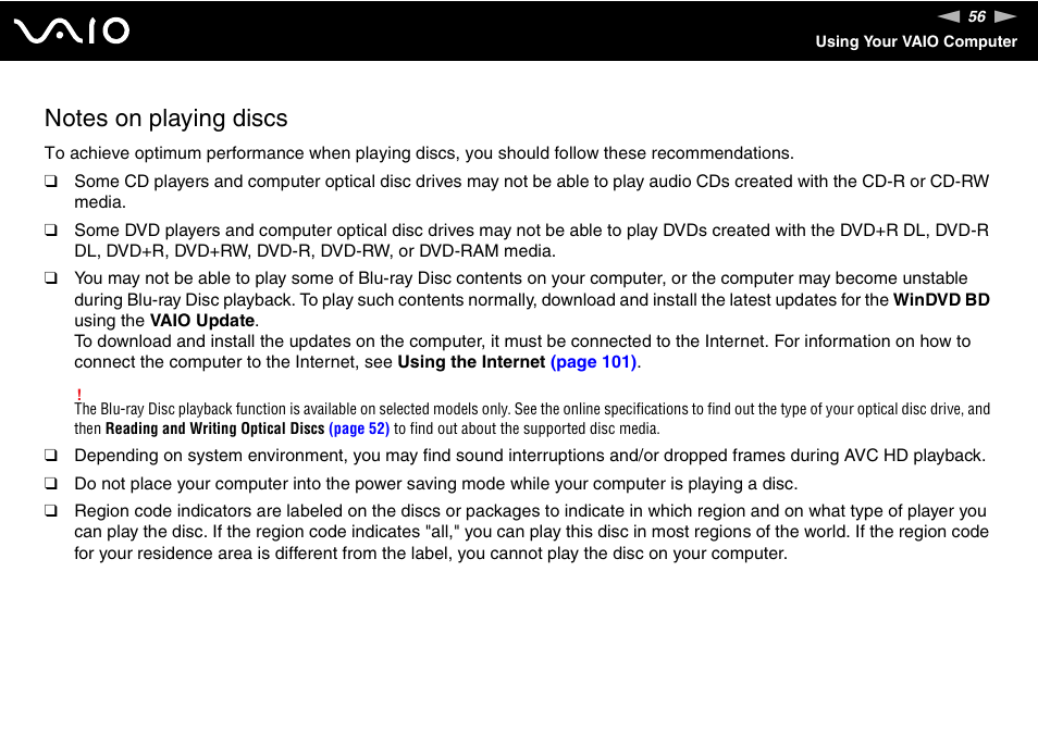 Sony VAIO VGC-LV200 User Manual | Page 56 / 206