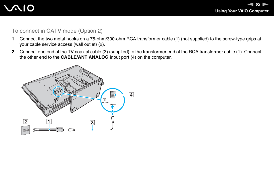 Sony VAIO VGC-LV200 User Manual | Page 63 / 206