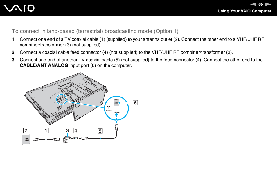 Sony VAIO VGC-LV200 User Manual | Page 65 / 206