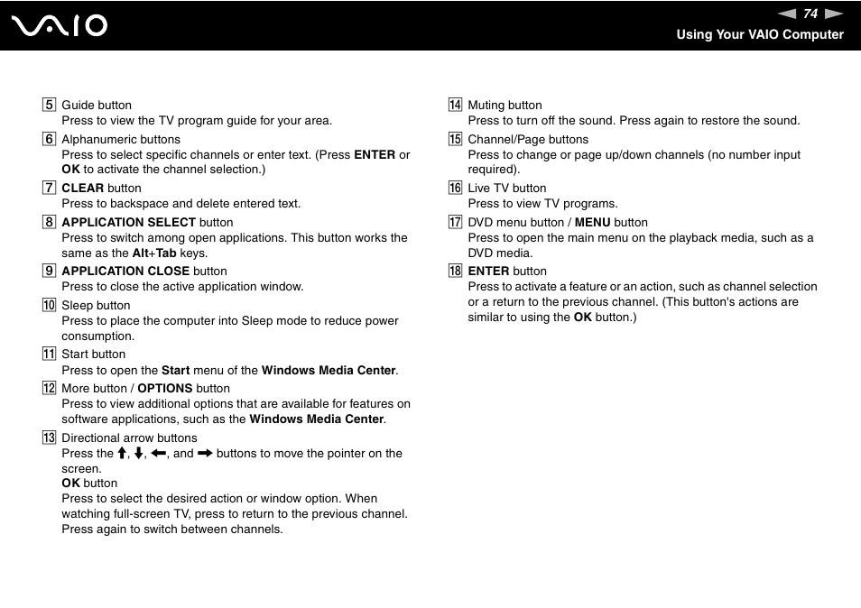 Sony VAIO VGC-LV200 User Manual | Page 74 / 206