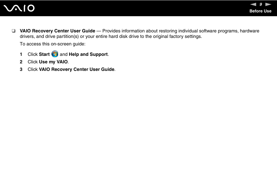 Sony VAIO VGC-LV200 User Manual | Page 9 / 206