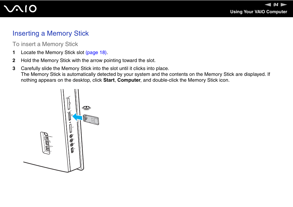 Sony VAIO VGC-LV200 User Manual | Page 94 / 206