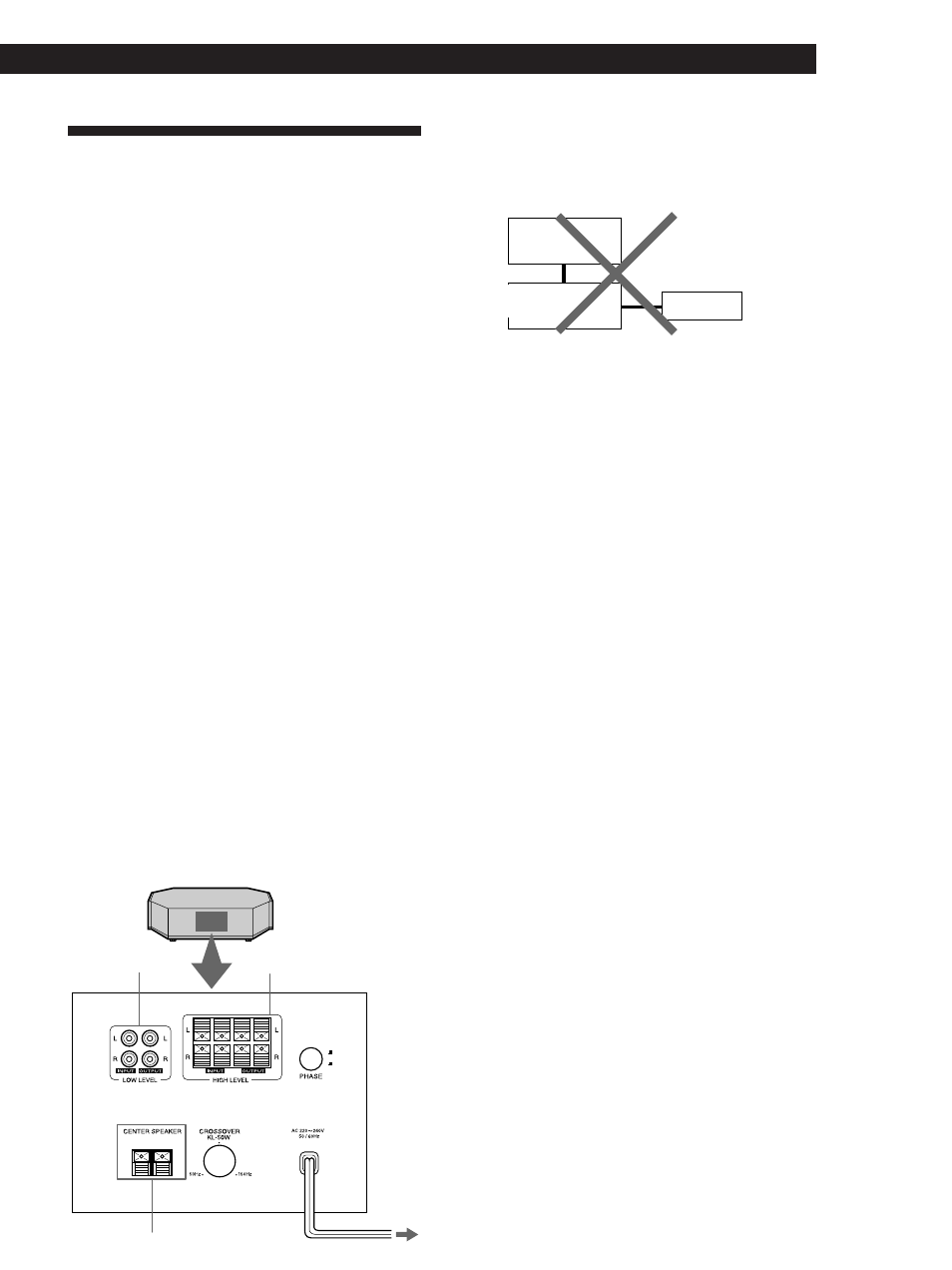 Collegamenti globali del sistema, Operazioni preliminari, Amplifier tv | Presentazione | Sony SA-KL50W User Manual | Page 45 / 84
