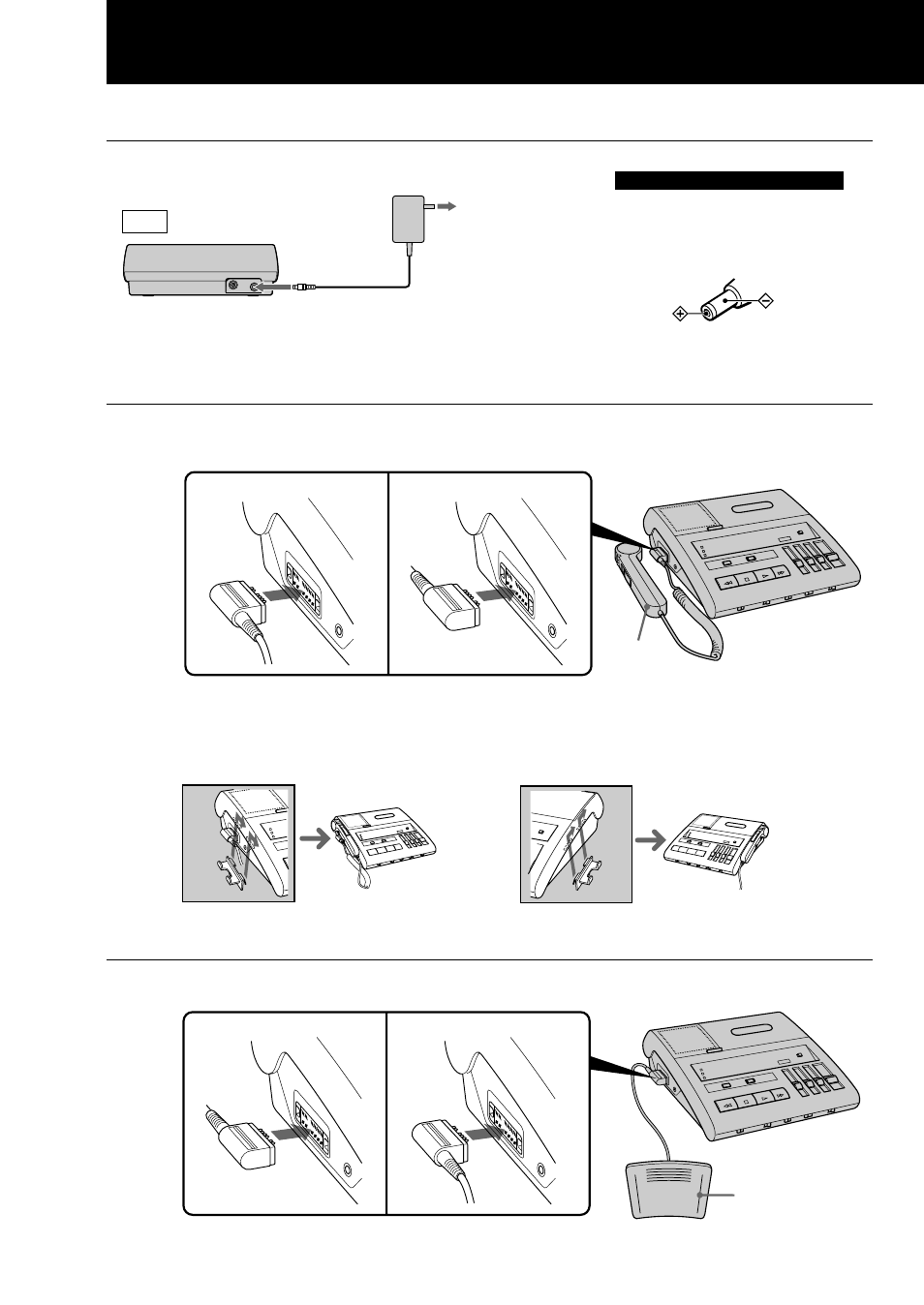 Preparation, Connecting the power source, Connecting the supplied foot control unit | Sony BM-87DST User Manual | Page 10 / 28