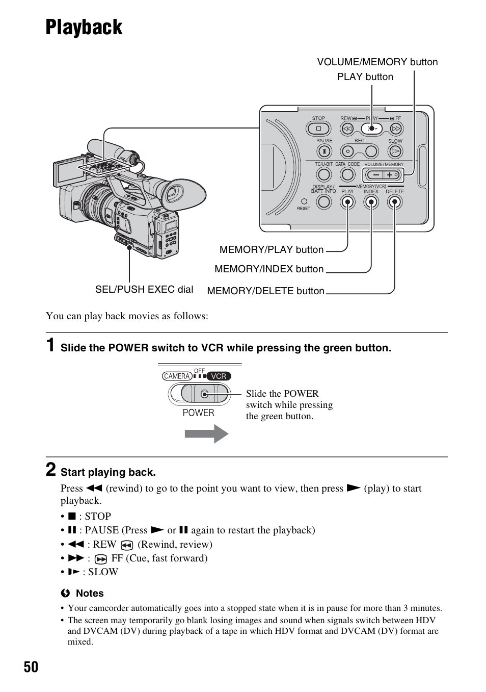 Playback | Sony 3-280-847-11(1) User Manual | Page 50 / 143