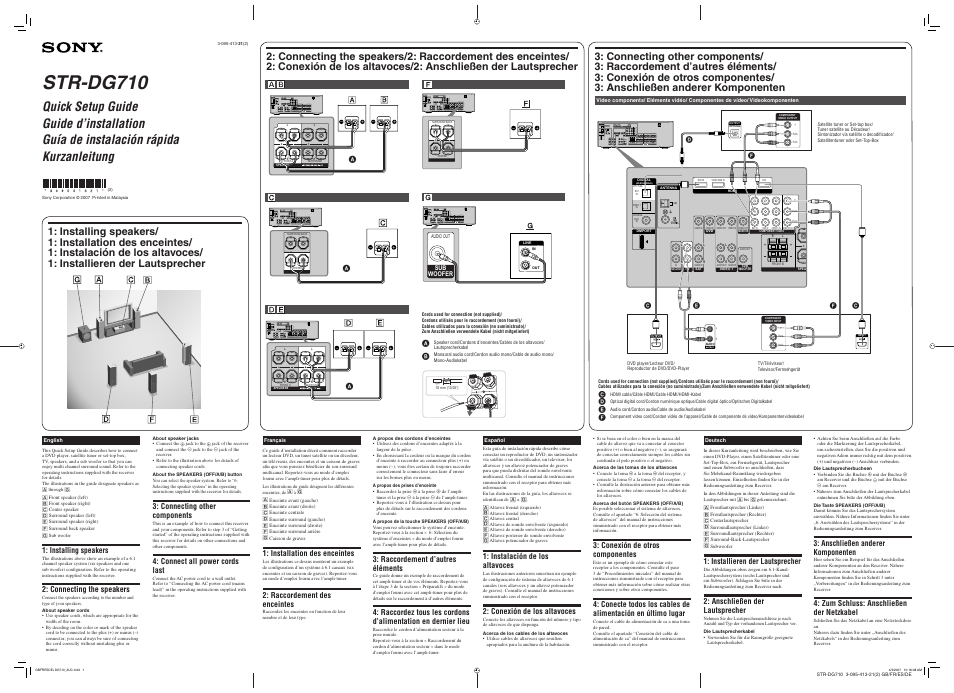Sony STRDG710 User Manual | 2 pages