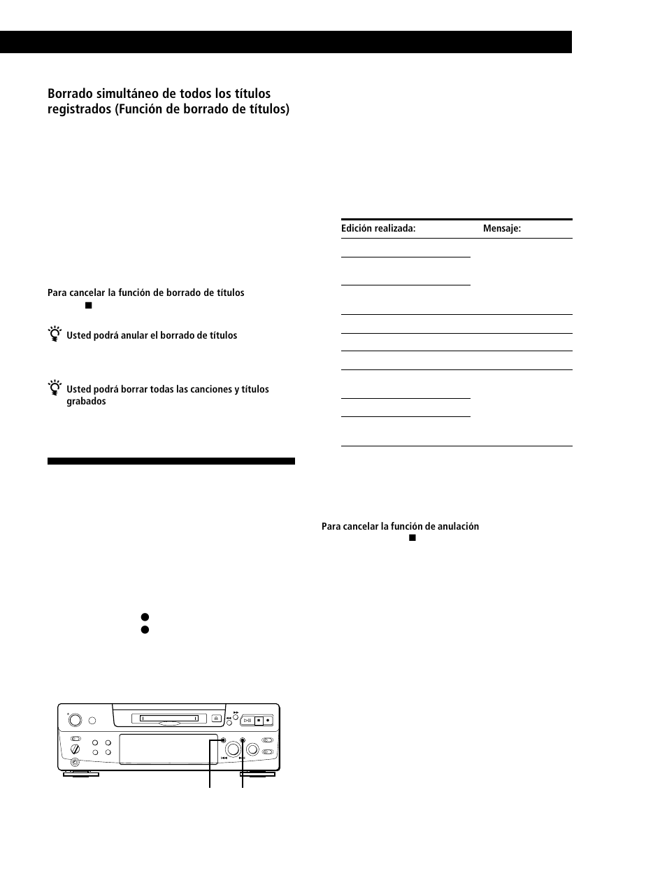 Edición de minidiscos grabados | Sony MINIDISC DECK MDS-S38 User Manual | Page 103 / 112