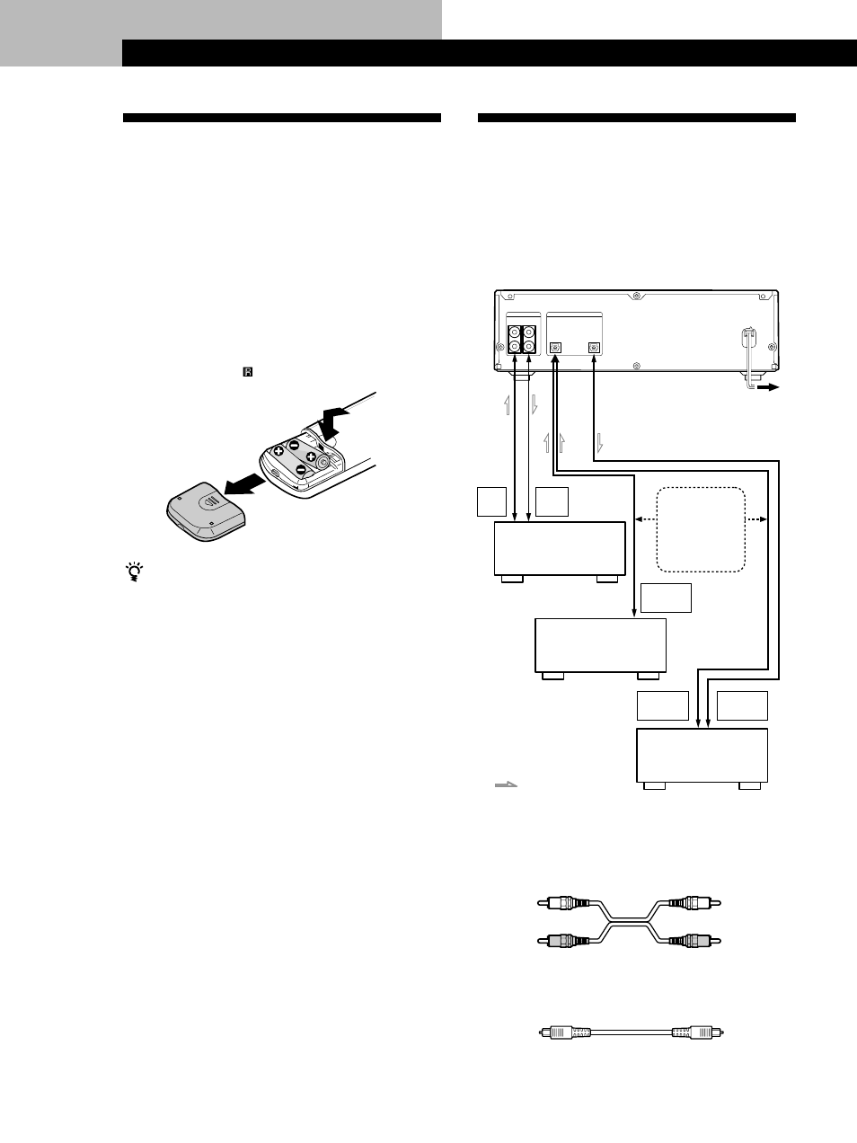 Unpacking, Hooking up the system, Getting started 4 | Getting started, Inserting batteries into the remote, Overview | Sony MINIDISC DECK MDS-S38 User Manual | Page 4 / 112