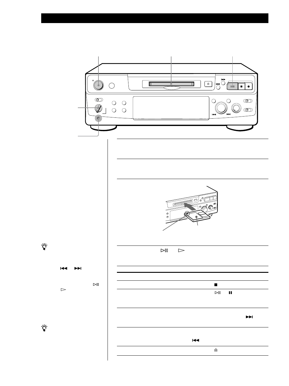 Lecture d’un md, Opérations de base 8, Appuyez sur power. l’indicateur power s’éteint | Insérez un minidisque | Sony MINIDISC DECK MDS-S38 User Manual | Page 44 / 112