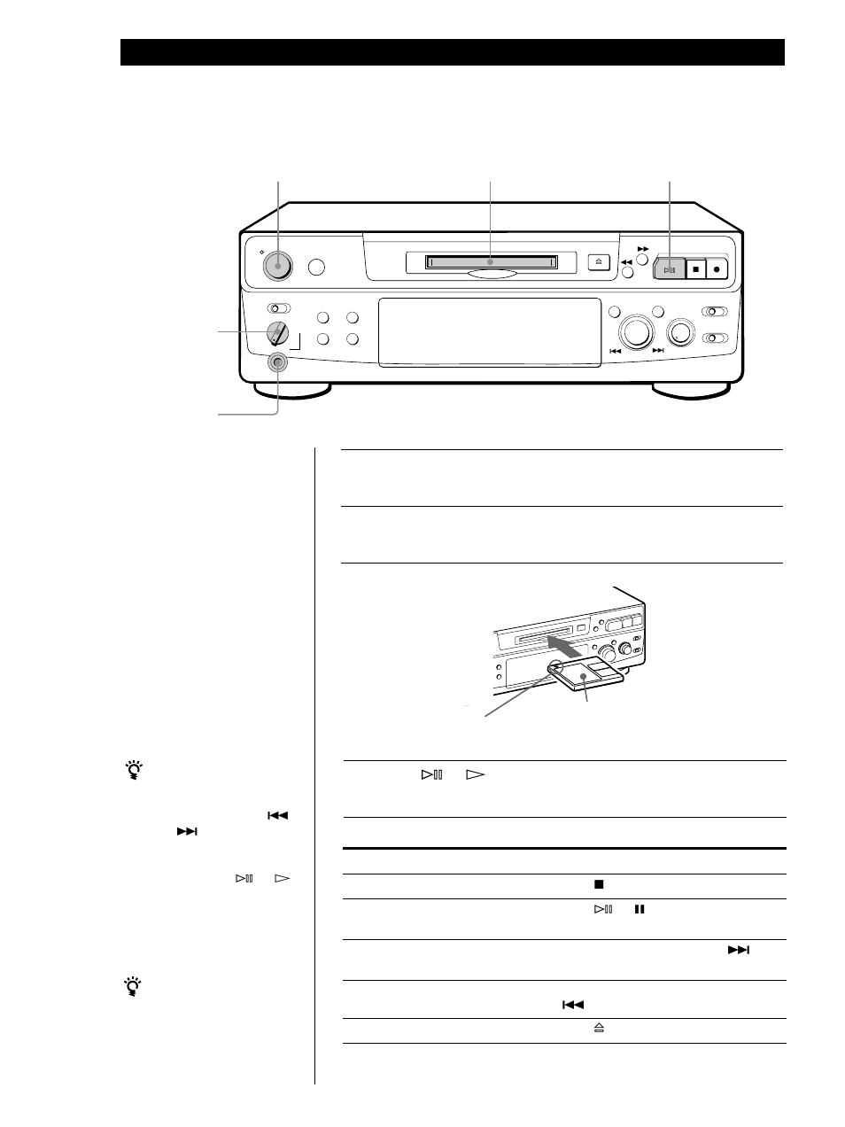 Playing an md, Basic operations 8, Press power. the power indicator turns off | Insert an md | Sony MINIDISC DECK MDS-S38 User Manual | Page 8 / 112