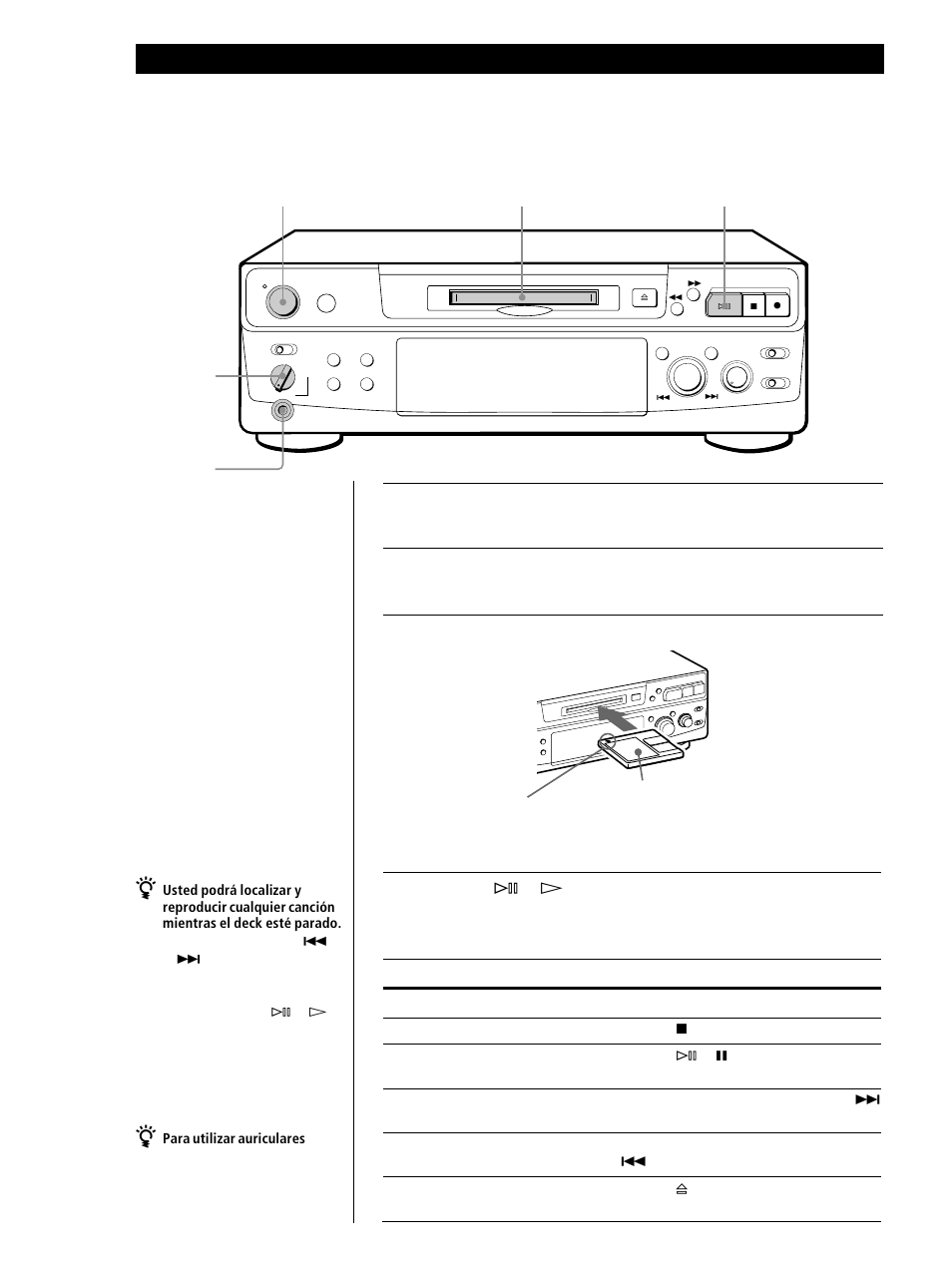 Reproducción de un minidisco, Operaciones básicas 8, Presione power. el indicador power se apagará | Inserte un minidisco | Sony MINIDISC DECK MDS-S38 User Manual | Page 80 / 112