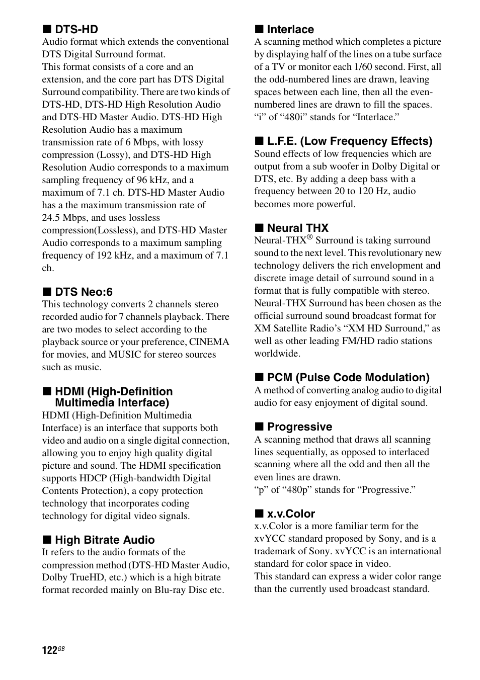 Sony STR-DG2100 User Manual | Page 122 / 134