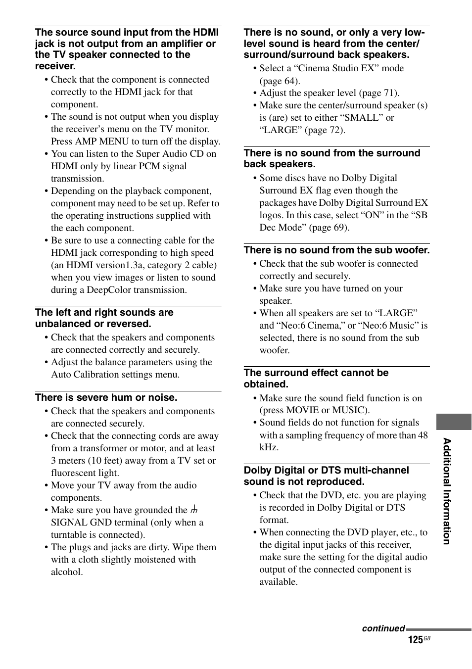 Sony STR-DG2100 User Manual | Page 125 / 134