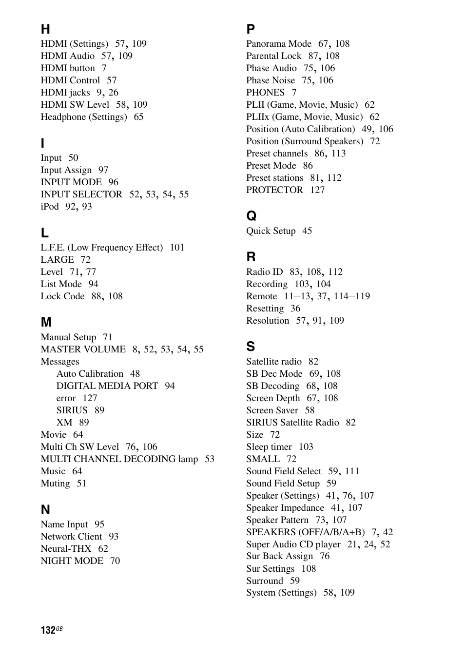 Sony STR-DG2100 User Manual | Page 132 / 134