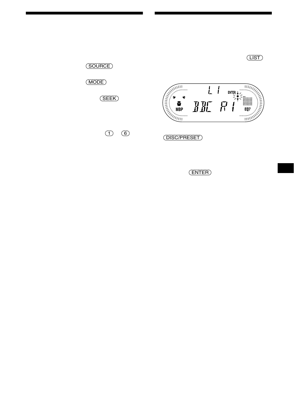 Memorizzazione delle stazioni desiderate, Sintonizzazione di una stazione da un elenco, Funzione di elenco | Sony XR-CA630X User Manual | Page 101 / 150