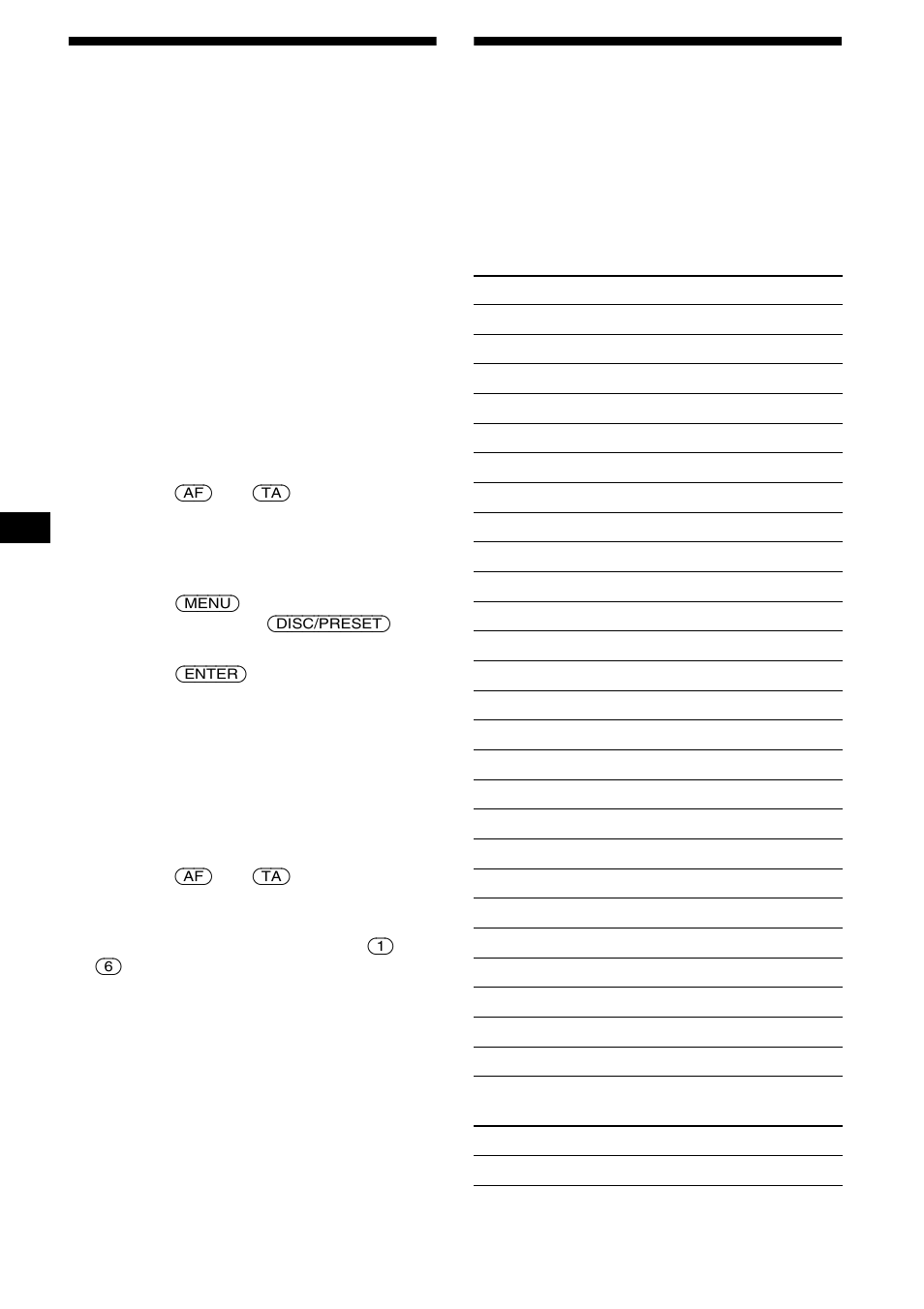 Preselezione di stazioni rds con impostazione, Af e ta, Sintonizzazione delle stazioni in base al tipo di | Programma — pty | Sony XR-CA630X User Manual | Page 104 / 150