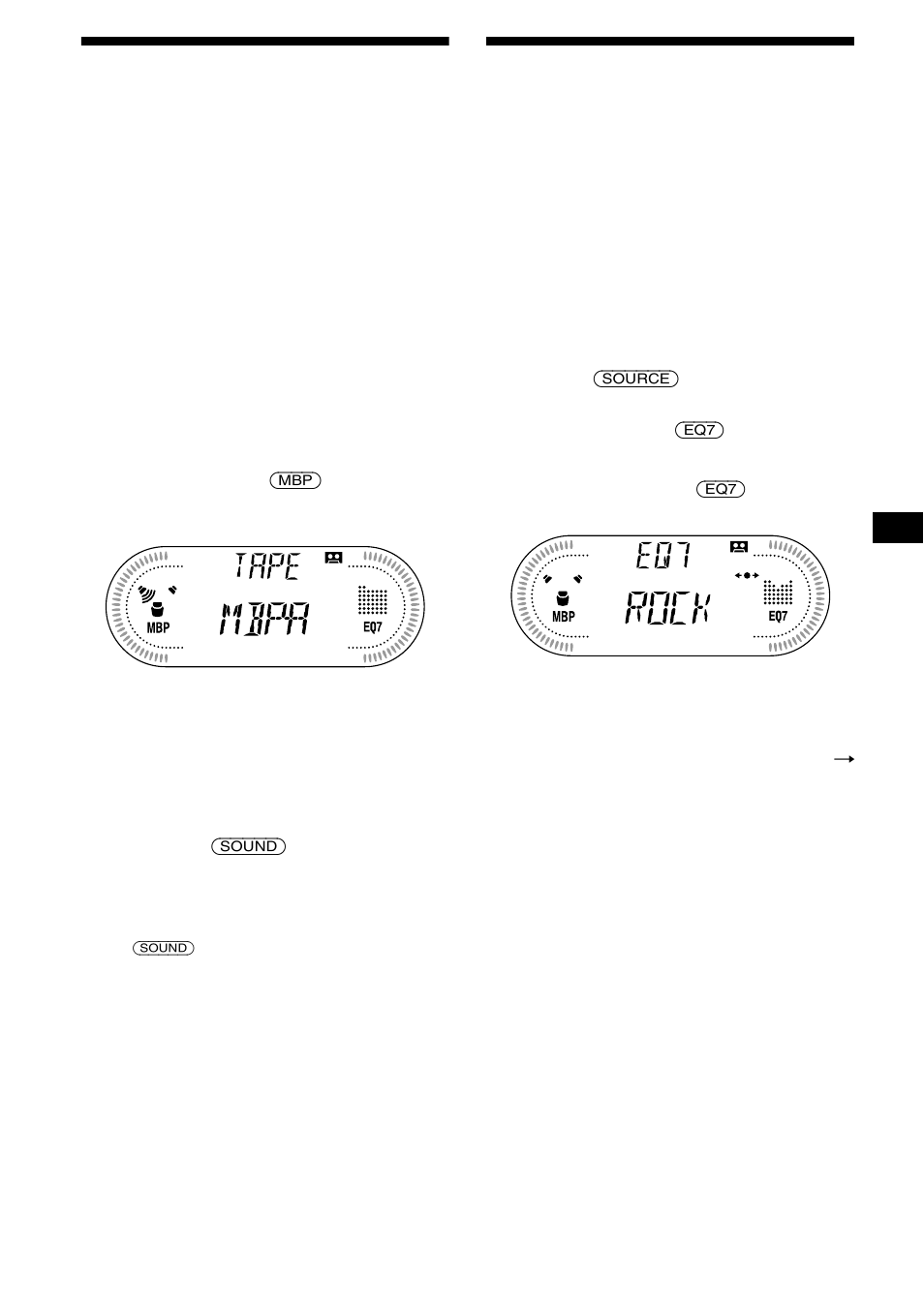 Selezione della posizione audio, Impostazione dell’equalizzatore (eq7), 19 selezione della posizione audio | Sony XR-CA630X User Manual | Page 109 / 150