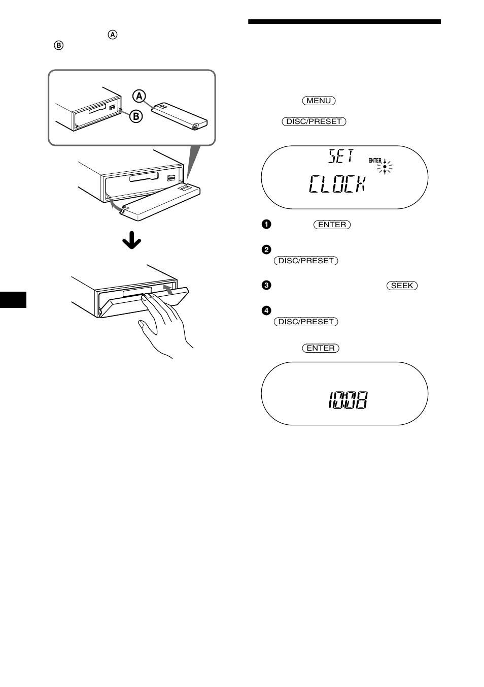 Klok instellen | Sony XR-CA630X User Manual | Page 128 / 150