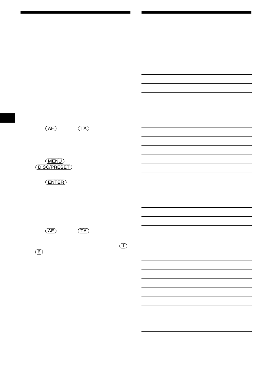 Presetting rds stations with af and ta setting, Tuning in stations by programme type, Presetting rds stations with af and ta | Setting, 14 presetting rds stations with af and ta setting | Sony XR-CA630X User Manual | Page 14 / 150