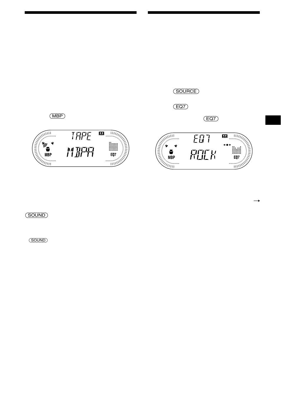 Selecting the sound position, My best sound position (mbp), Setting the equalizer (eq7) | N 19, 19 selecting the sound position | Sony XR-CA630X User Manual | Page 19 / 150