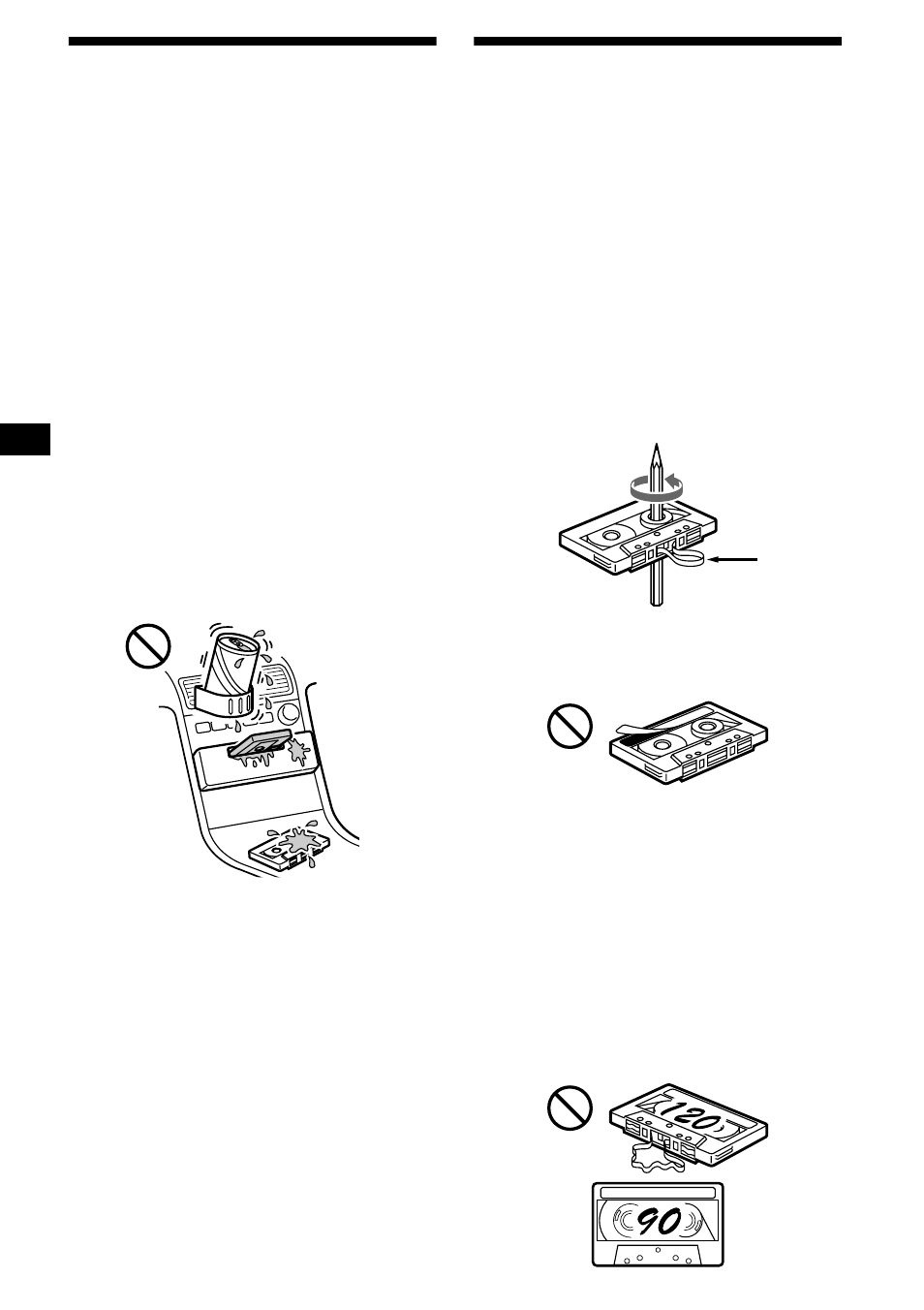 Sicherheitsmaßnahmen, Hinweise zu kassetten, Sicherheitsmaßnahmen hinweise zu kassetten | 6sicherheitsmaßnahmen | Sony XR-CA630X User Manual | Page 36 / 150